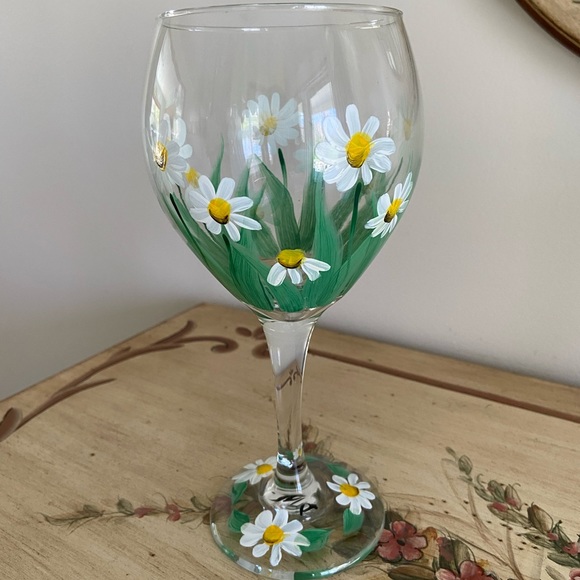 Trio of Hand-Painted Wine Glasses - Picture 3 of 5